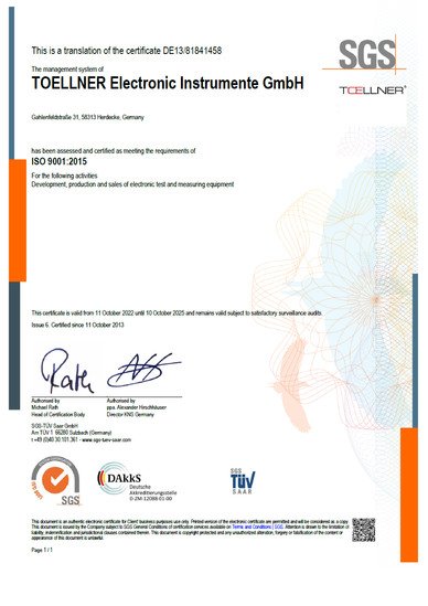 Repair & Factory Calibration : TOELLNER Electronic Instrumente GmbH